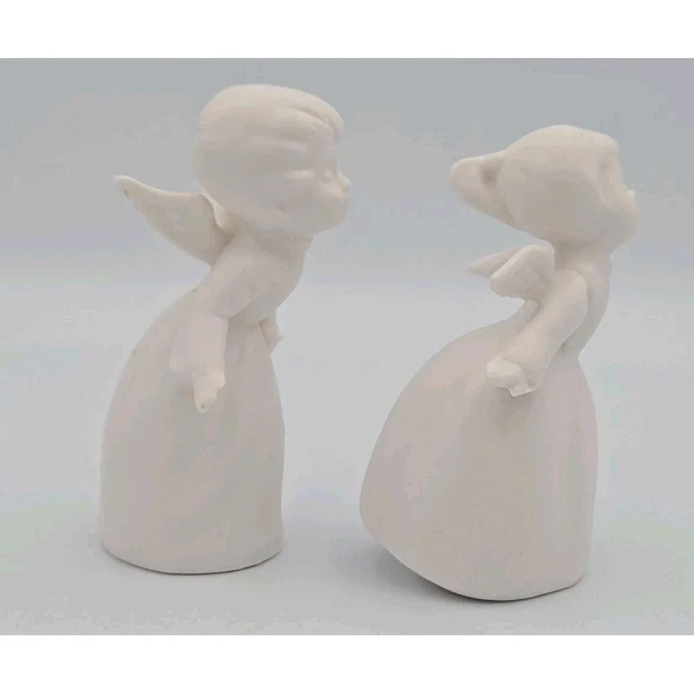 Vintage Napcoware Kissing Angels Porcelain‎ Bisque Figurines 3